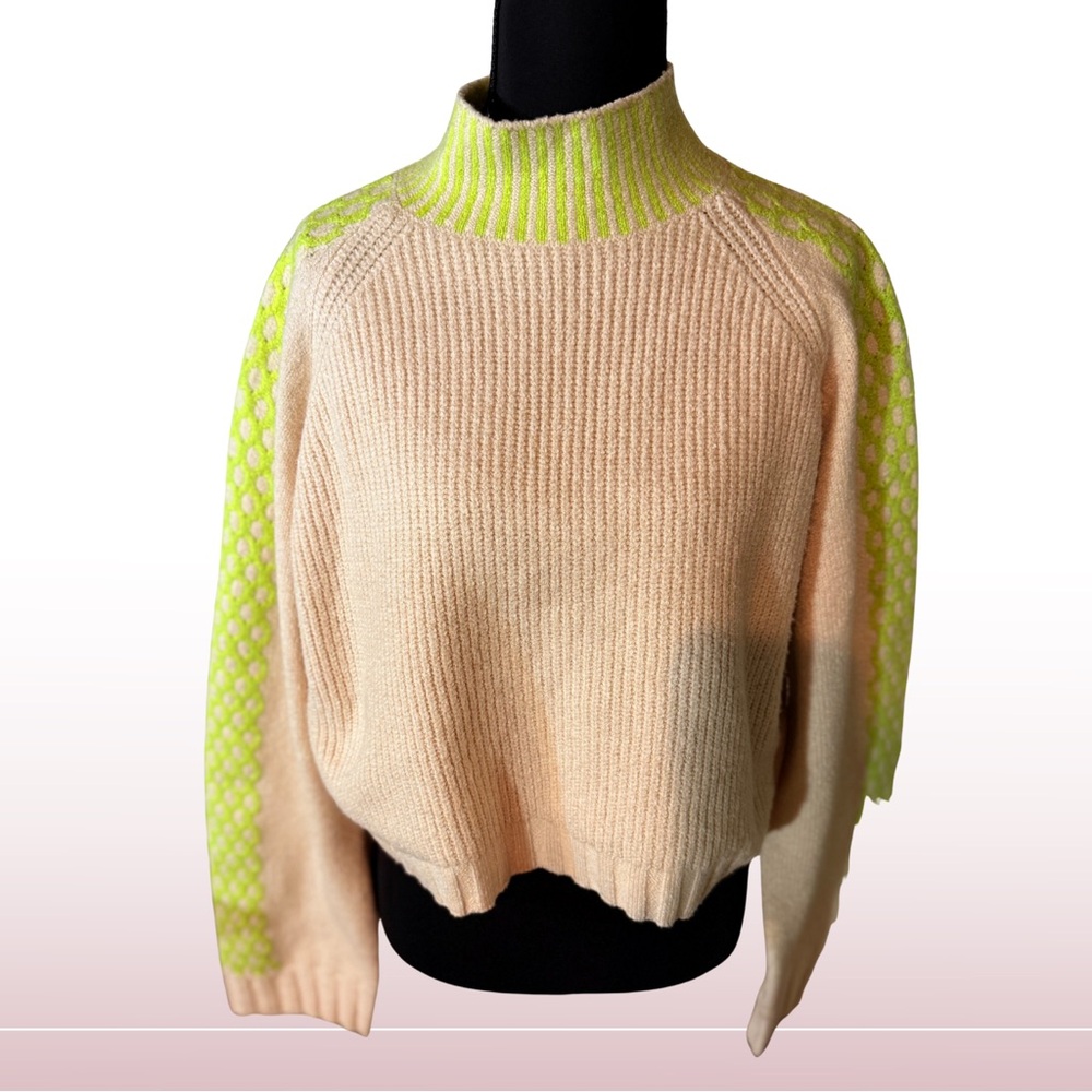 Wild Fable Cream and Green Women's Sweater
